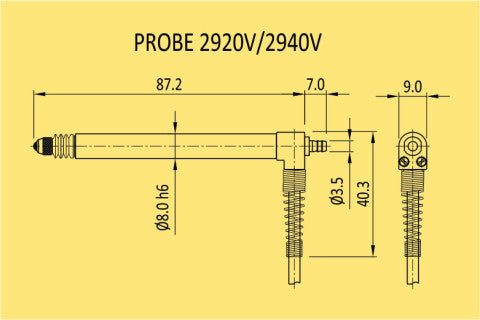 BAKER TYPE 2940V ELECTRONIC VACCUM RETRACT AXIAL PROBE