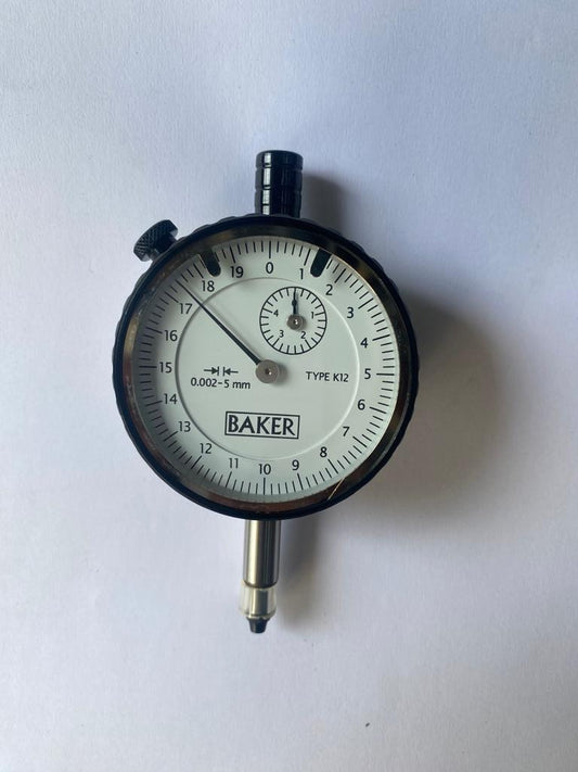 BAKER K12 / DIAL GAUGE PLUNGER TYPE (0.002 MM L.C., 5.0 MM RANGE, GRADUATION 0-20), 56 MM BEZEL DIA