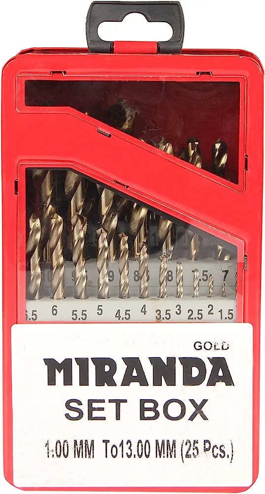 MIRANDA STRAIGHT SHANK GOLD HSS DRILLS SETS