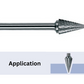 TOTEM TUNGSTEN CARBIDE ROTARY BURRS CONE SHAPE (Standard Cut)