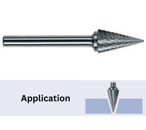 TOTEM TUNGSTEN CARBIDE ROTARY BURRS CONE SHAPE (Standard Cut)