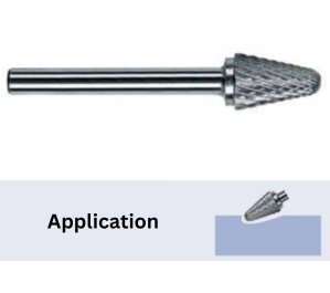 TOTEM TUNGSTEN CARBIDE ROTARY CONE SHAPE WITH RADIUS (Standard Cut)