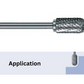 TOTEM TUNGSTEN CARBIDE ROTARY BURRS CYLINDRICAL SHAPE WITH RADIUS (Standard Cut)