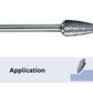 TOTEM TUNGSTEN CARBIDE ROTARY TREE SHAPE WITH RADIUS END (Standard Cut)