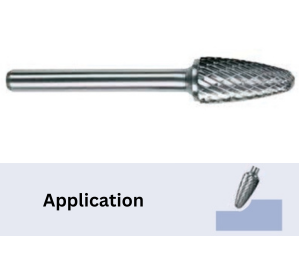 TOTEM TUNGSTEN CARBIDE ROTARY TREE SHAPE WITH RADIUS END (Standard Cut)