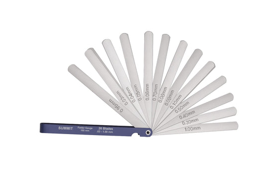 FEELER GAUGE SET OF 26 BLADES (0.03 to 1.0 MM)