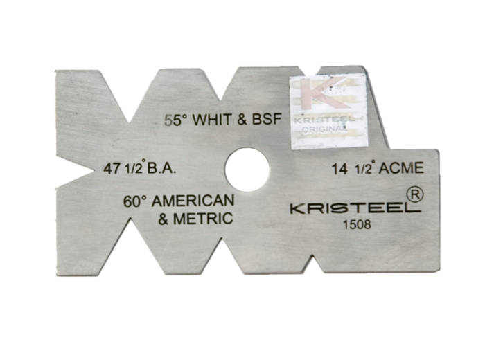 KRISTEEL 1508 SCREW CUTTING GAUGE (ACME 14 1/2°, ACME 47 1/2°, 55° & 60°)